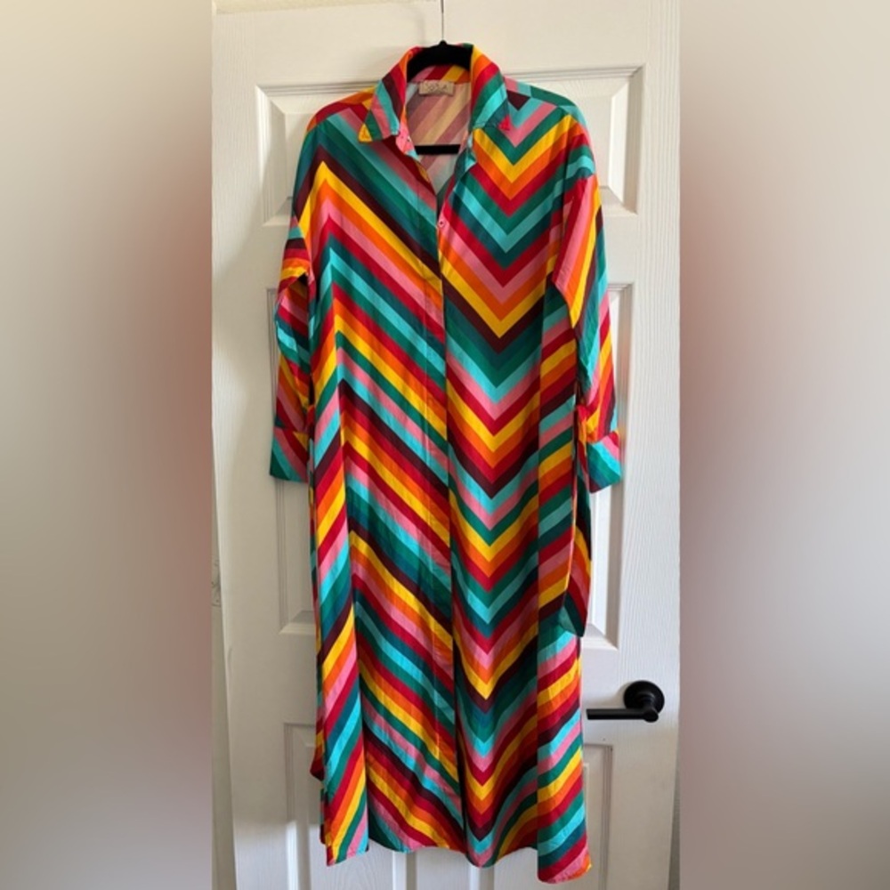 Sofia Colorful Striped Button- Down Long Sleeve S… - image 1